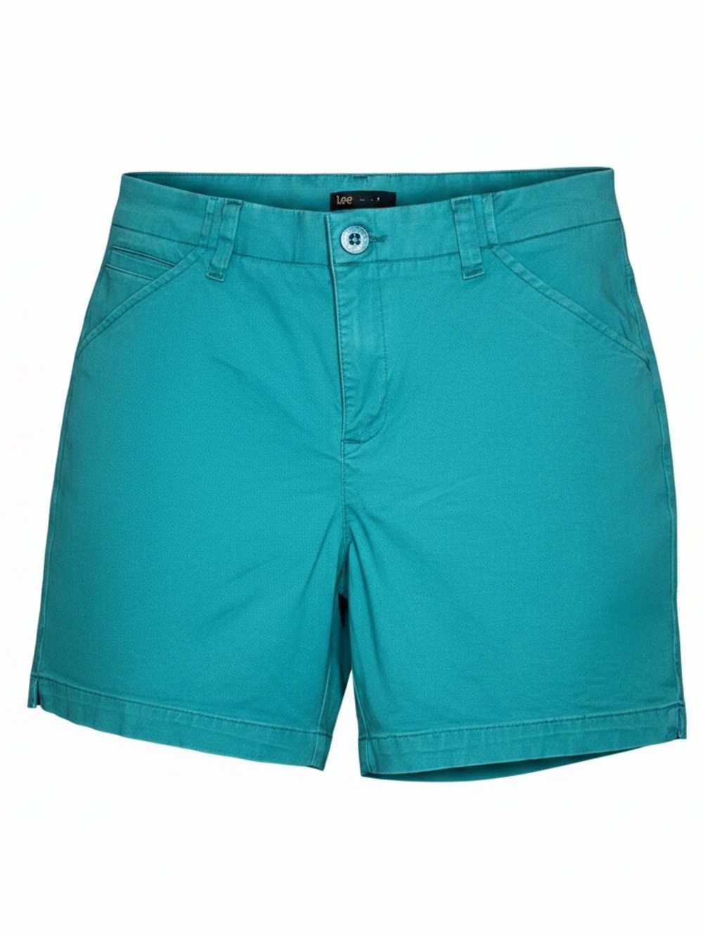 Lee Women's Teal Cotton Straight Fit Shorts Size 10